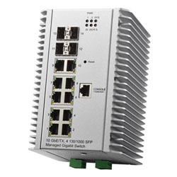 Industrial 10GbE/TX, 4 GbE/SFP Managed Switch JetNet 7014G