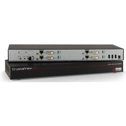 CrystalView EX6 Rack, Quad KVM Extender, 4xDVI, 4xUSB2.0, 1920×1200, CAT5e, 330Ft, 100m