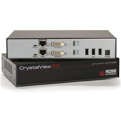 CrystalView EX6 Rack, Single KVM Extender, 1xDVI, 1xUSB2.0, 1920×1200, CATx, 330Ft, 100m
