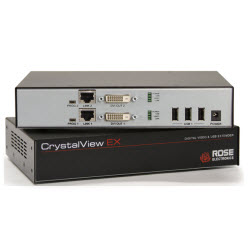 CrystalView EX6 Video-Only, Dual Head KVM Extender, 2xDVI, 1920x1200, CAT5e, 330Ft, 100m