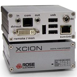 Xcion DVI KVM Extender Kit with USB2.0 Memory Option (64Mbps) and Audio/RS232 Option. CATx Cable Distance up to 150meters