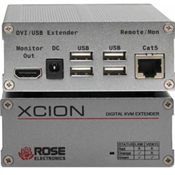Xcion HDMI KVM Extender Kit (TX/RX plus PSU’s). CATx, HDMI, USB transparent (KB/Mouse/Low-Speed). CATx cable distance up to 150m
