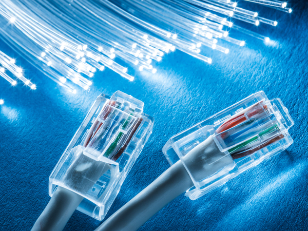 Network and Fibre optical cables with lights