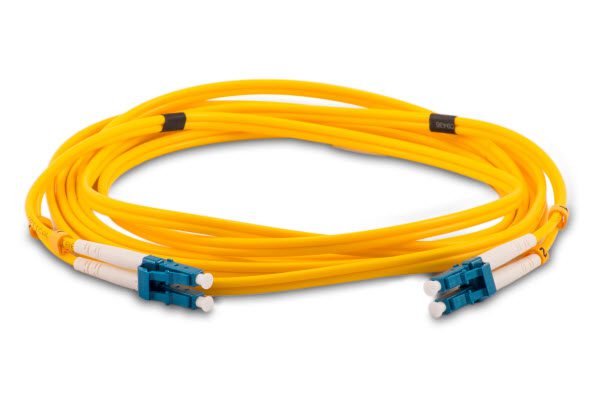 A yellow Fibre optic cable