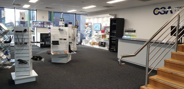 Different items for Network solutions inside the showroom