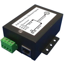 DC/DC PoE Injector with 10 to 36V DC Input, 48V/0.35A Output and EN60945/EN50155 compliant