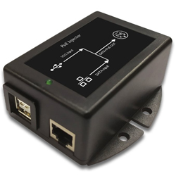 DC/DC PoE Injector with dual 5VDC USB Input and 48V/12W PoE output