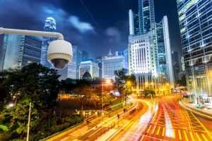 CCTV in a city with full of lights