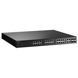 Industrial Rackmount 24+4G Managed High Power, IEEE802.3at PoE Switch w/ 24-port PoE JetNet 5728G