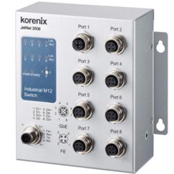 JetNet 3508-LVDC V1.0 Industrial M12 Switch, DC Boost