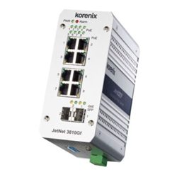 JetNet 3810Gf Industrial Unmanaged PoE Switch with SFP, DC Boost