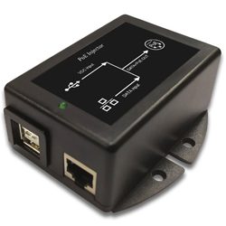 DC/DC PoE Injector with dual 5VDC USB Input and 24V/12W PoE output