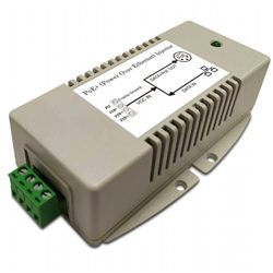 56V/625mA High-power Gigabit PoE Injector with 10 to 15V DC Input, 802.3at Compliant, -40C~+70C