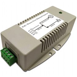 Gigabit High Power PoE Injector with 24V DC Input and 56V/625mA 802.3at Output, -40C~+70C