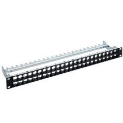 19" 1U Patch Panel HD ELISO 48-Port/s, black, empty