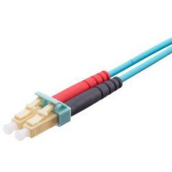 Patch cord FO, LC-Duplex PC/UPC Grade Bm - LC-Duplex PC/UPC Grade Bm, Multimode OM4 (G50), Duplex Figur 8 (2.0 x 4.2), FRLSZH, 1m