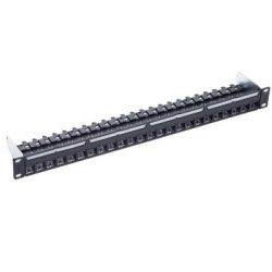 19" 1U PC Patch Panel 24-Port/s, Cat. 6A, black, empty