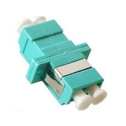 LC OM3 Duplex Through Adapter - Aqua