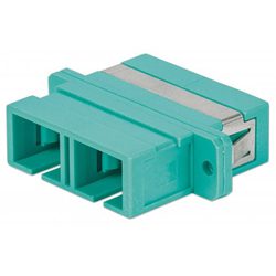 SC OM3 Duplex Through Adapter - Aqua