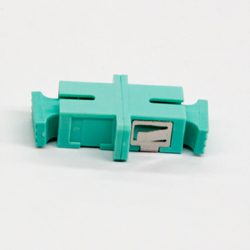 SC OM3 Simplex Through Adapter - Aqua