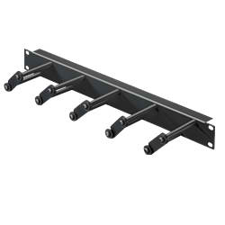 Cable Management Panel 1RU with Routing Bars RAL9005