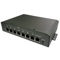 8-port Gigabit PoE Switch, 48VDC input, 7x LTPoE++ PoE output, 70W/Port, backward compliant 802.3af/at