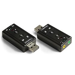 USB to Analog Audio Adapter 3.5mm Microphone/Speaker (supports 7 speakers)