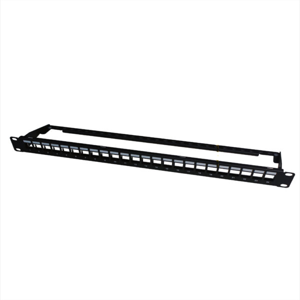24 Port STP Unloaded Patch Panel w/Rear Cable Minder