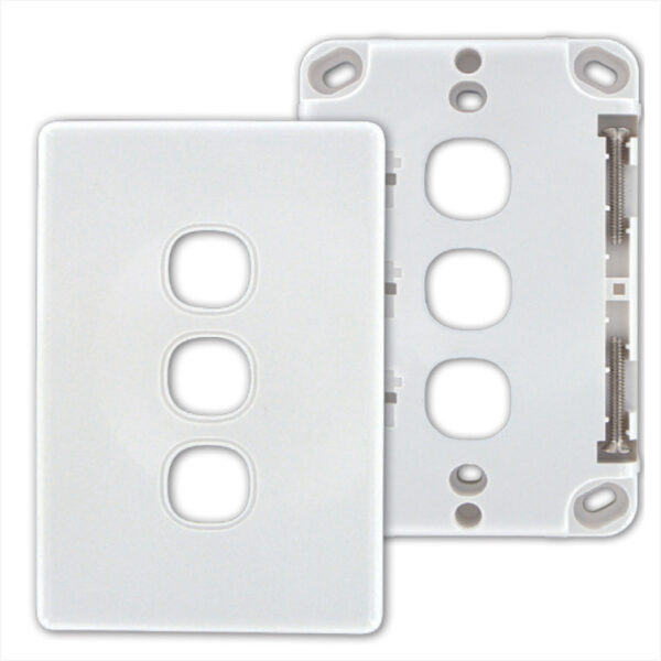 3 Port Wall Plate - White