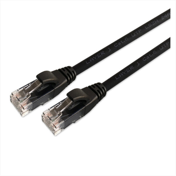 Cat 6 UTP RJ45 LSZH Copper Patch Lead 0.5m - Black