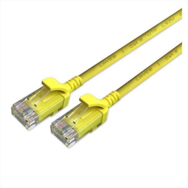 Cat 6 UTP RJ45 Ultra Thin LSZH Copper Patch Lead 1.5m - Yellow