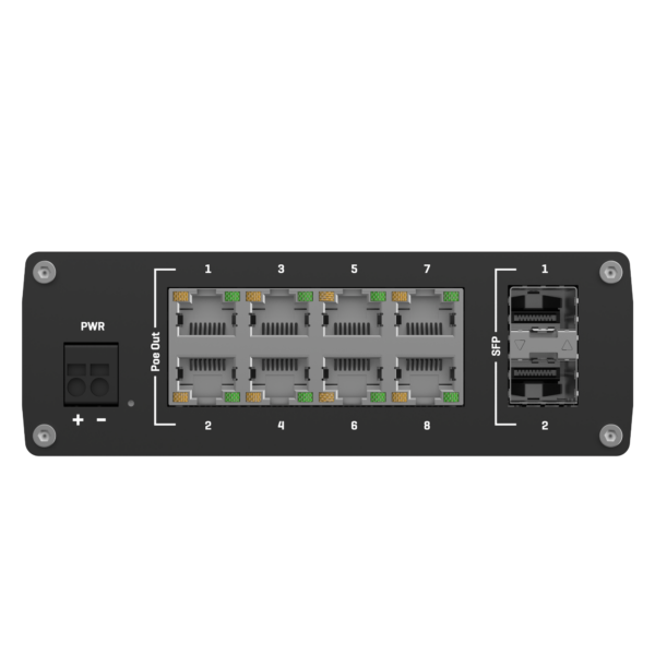 TSW200 Unmanaged 8 Port GbE Switch with SFP, PoE+ - Image 3