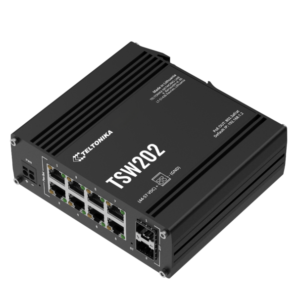TSW202 Layer 2 Managed 8 Port GbE Switch with 2x SFP, PoE+ - Image 3