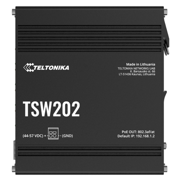 TSW202 Layer 2 Managed 8 Port GbE Switch with 2x SFP, PoE+