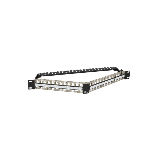 1RU 48 Port Angled Keystone Patch Panel