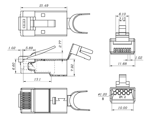 Datamaster Quick Term CAT6A RJ45 Push On Modular Plugs - Image 5