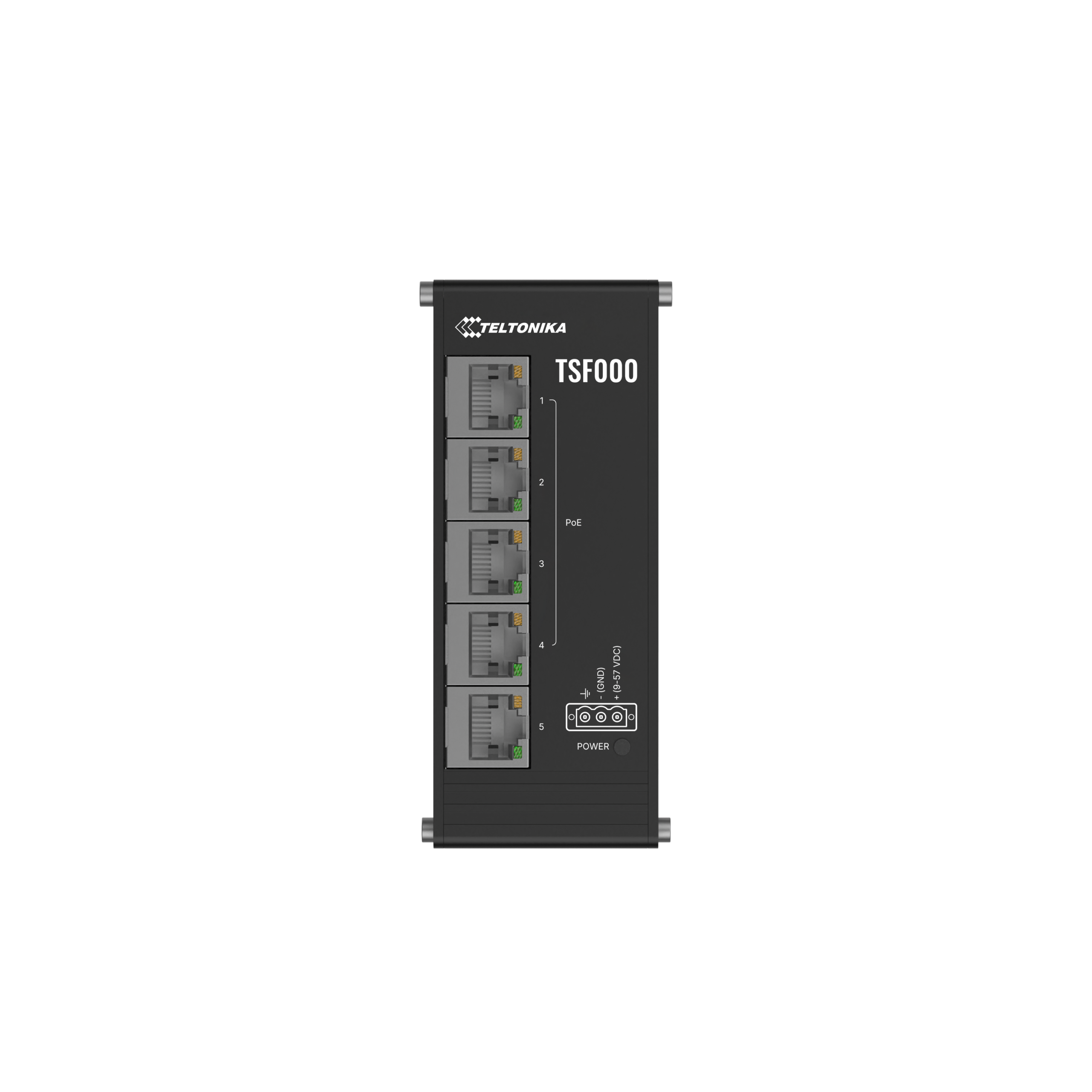TSF000 Unmanaged 5 Port PoE+ Switch, Flat Profile